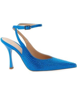 Liu Jo Satin Slingback Heels With Hourglass Design - Blue
