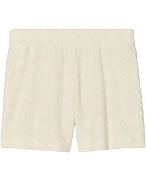 Tory Burch Shorts Met Logo Jacquard - Naturel
