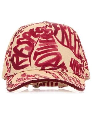 DSquared² Printed Denim Rebel Hibiscus Baseball Cap - Red
