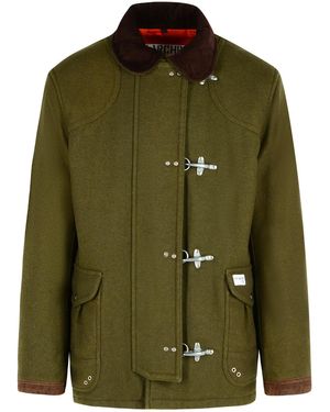 Fay '4 Ganci' Groene Wol Blend Jas