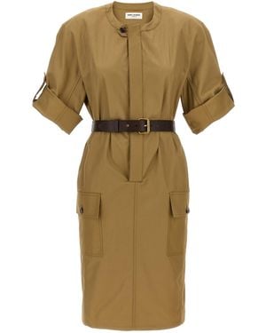 Saint Laurent Midi Kleid - Braun