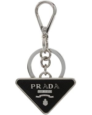 Prada Logo Keyring - White