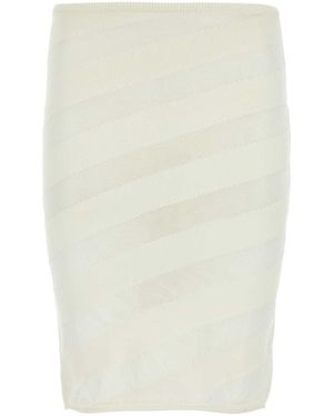 GIMAGUAS Ivory Viscose Blend Skirt - White