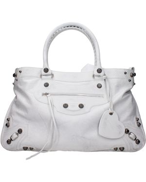 Balenciaga Handtassen Neo Cagole Vrouw Leer Wit/optisch Wit - Grijs