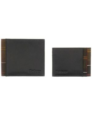 Barbour Set With Wallet And Card Holder - Black