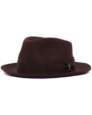 Borsalino "Fedora" rasiert, mit kleiner Krempe - Braun