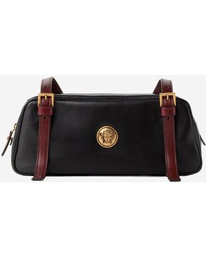 Versace Emblème Bowlingtasche aus Nappaleder - Schwarz