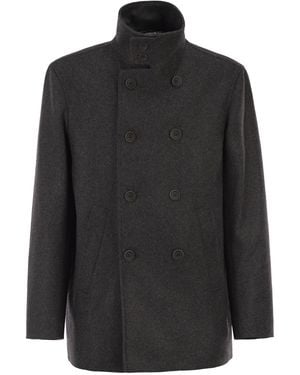 Herno Double-Breasted Coat - Black
