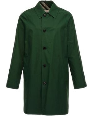 Burberry Cappotto RW Breasted Midi - Verde