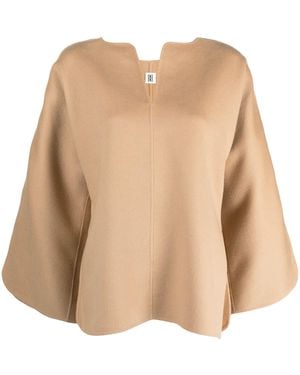 By Malene Birger Wide-Sleeved Wool Blouse - Natural