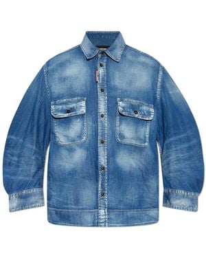 DSquared² Shirt With Classic Collar - Blue