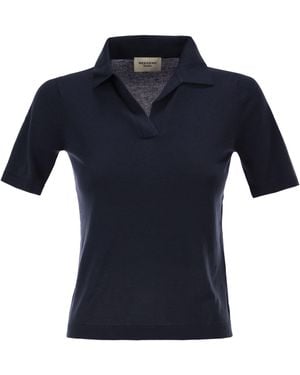 Weekend by Maxmara Wkdroncolo Polo De Hilo De Seda Y Algodón - Azul
