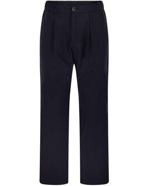 Herno Stretch-Jogginghose aus Techno-Nylon mit Falten - Blau