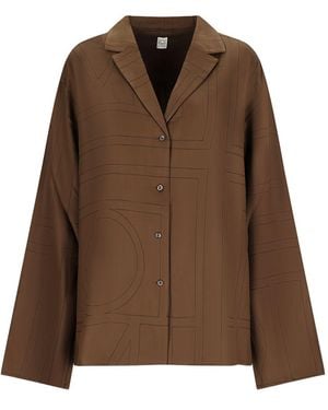 TOTEME Flannel Pajama Top - Brown