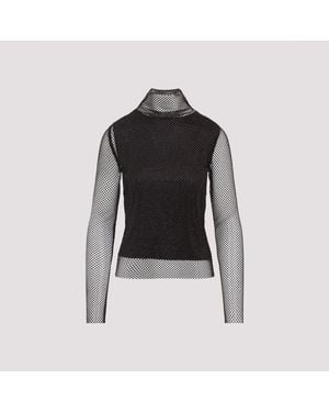 Sportmax Gerarda Crystal Top With Stand-Up Collar - Black