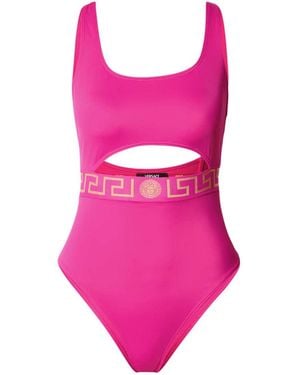 Versace One-Piece Swimsuit With Greca Border - Pink