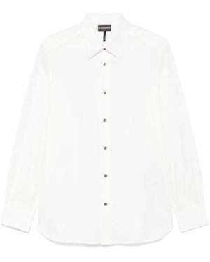 Emporio Armani Allover Logo Cotton Shirt - White