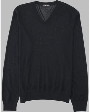 Tom Ford V-Neck Wool Sweater Sweaters - Black