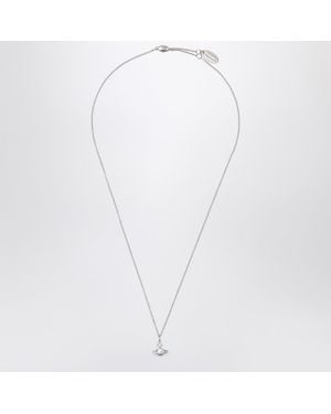 Vivienne Westwood Platinum Orb Pendant Necklace With Crystal - White