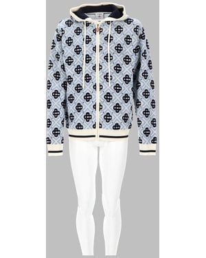 CASABLANCA Hooded Zip Sweatshirt Monogram Wool Sweatshirts - Multicolour