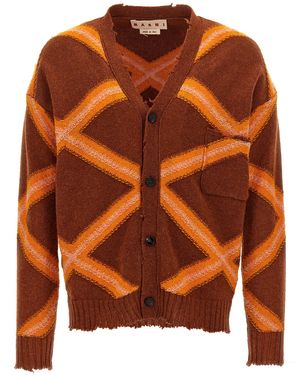 Marni 'broken Macro Argyle' Vest - Oranje