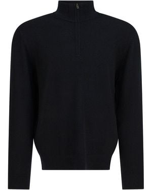 Vince Cashmere Sweater With Half Zipper - Blue