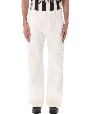 Ami Paris Modern Relaxed Fit Cotton Twill Jeans - White