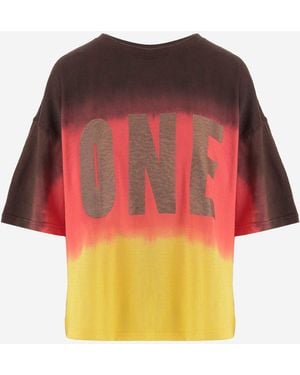 ONE TEE Cotton T Shirt With Logo - Red