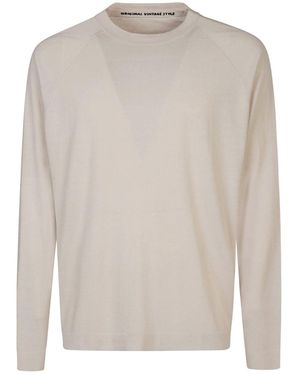 Original Vintage Pull d'origine en soie mélange en coton vintage - Blanc