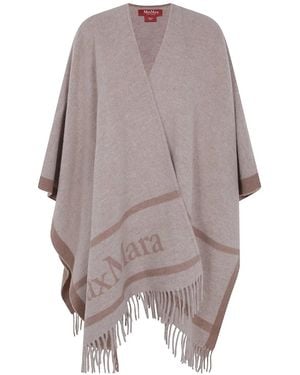 Max Mara Studio Pirania Wool Cape - Brown