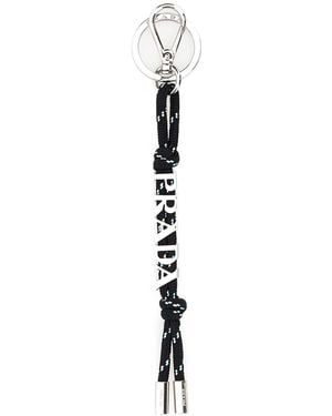 Prada Black Fabric Key Ring - Multicolour