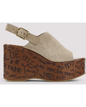 Chloé Maxime Wedge Sandal - Braun