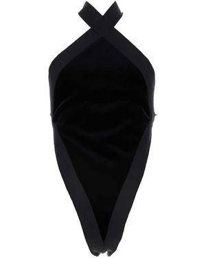 Saint Laurent Ärmelloser Body Aus Seide - Schwarz