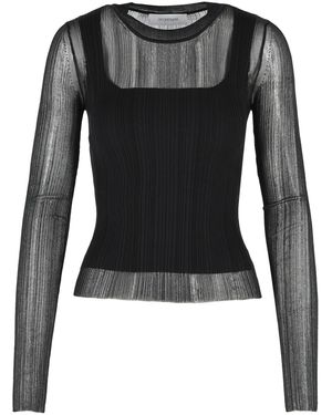 Sportmax Pullover "Buono" Trompe "Oeil" aus schwarzer Viskosemischung