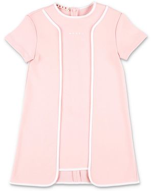 Marni Mini A-Line Cotton Dress For Girls - Pink