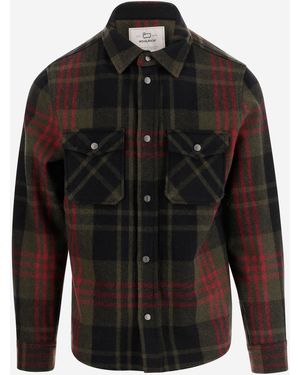 Woolrich Prüfen Muster Wollhemd - Schwarz
