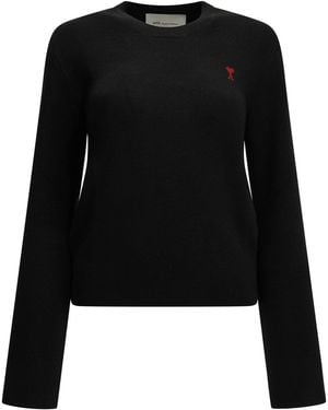 Ami Paris "Ami De Coeur" Crew-Neck Jumper - Black