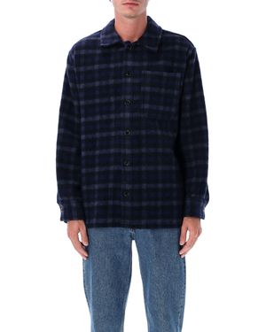 A.P.C. Stanley Checked Wool Overshirt - Blue