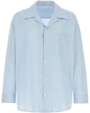 Loewe Embroidered Poplin Shirt - Blue