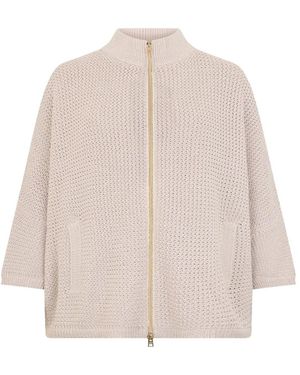Herno Oversized Gebreid Vest - Naturel