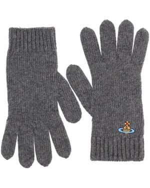Vivienne Westwood Gloves With Orb Embroidery - Black