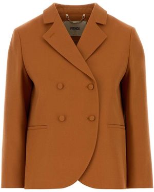 Fendi Grain De Poudre Blazer - Brown