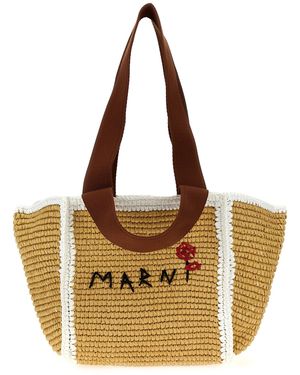 Marni Sillo Tote Beige - Marrone