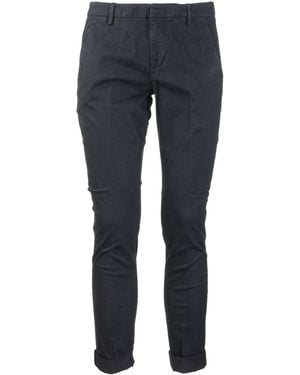Dondup Gaubert Slim Fit Gabardine Trousers - Blue