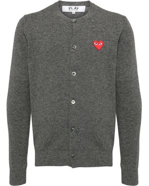 COMME DES GARÇONS PLAY Cardigan Mit Herz-Patch - Grau