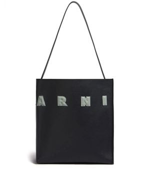 Marni Museo Black Calf Lederen Tas - Zwart