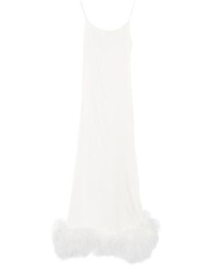 Oséree Bridal Satin Long Dress Plumage - White
