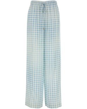 Ermanno Scervino Printed Silk Pyjama Pant - Blue