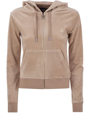Juicy Couture Cotton Velvet Hoodie - Natural