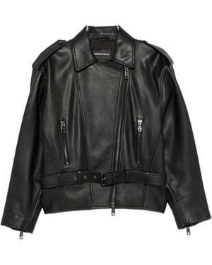 Emporio Armani Leather Jacket - Black